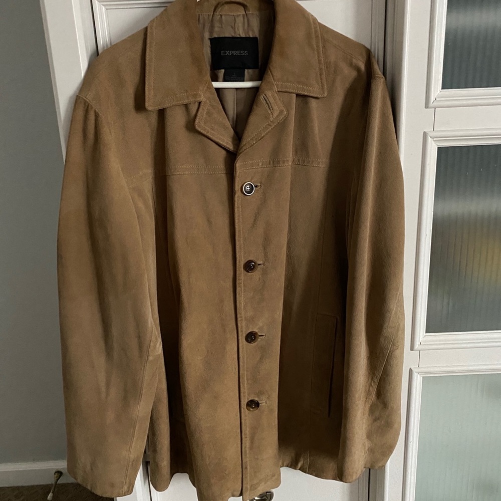 Leather Button Up Coat